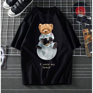 &lt;myBhaju&gt; teddy bear need space short sleeves t-shirt cotton women men black white pink yellow red blue xxl xl over_02