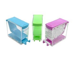 The plastic box for 1 dental cotton roll storage.