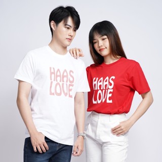 haas : เสื้อยืดแขนสั้น unisex " love " SHSK2650 เสื้อแขนสั้น