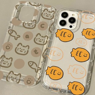 เคสโทรศัพท์ซิลิโคน TPU ใส แบบนิ่ม ลายแมวน่ารัก กันกระแทก สําหรับ IPhone 14 13 11 12 Pro XS Max X XR 7+ 8 Plus