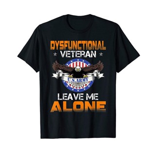 เสื้อยืดคอกลม แขนสั้น พิมพ์ลายตลก Veteran Us Army Leave Me Alone สไตล์ฮิปฮอป ของขวัญวันฮาโลวีน