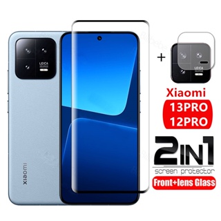 2in1 ฟิล์มกระจกนิรภัยกันรอยหน้าจอ ขอบโค้ง 9H สําหรับ Xiaomi 13 Pro 13Pro 13Lite 13Ultra 12Pro 12Ultra Mi13Pro Mi12