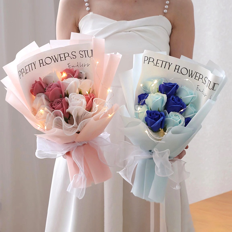 จัดส่ง24ชม.ช่อดอกไม้สุดโรแมนติกสำหรับวันวาเลนไทน์1ชุดสบู่ดอกไม้วันวาเลนไทน์งช่อดอกไม้ประดิษฐ์วันของผู้หญิง - รูปที่ 3