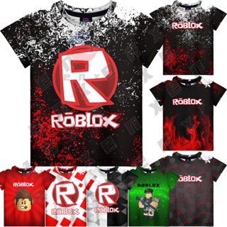 Enx*3-13 ปี *110-160* เสื้อยืดแขนสั้น คอกลม พิมพ์ลายการ์ตูน Roblox 3D แฟชั่นฤดูร้อน สําหรับเด็กผู้ชาย ผู้หญิง