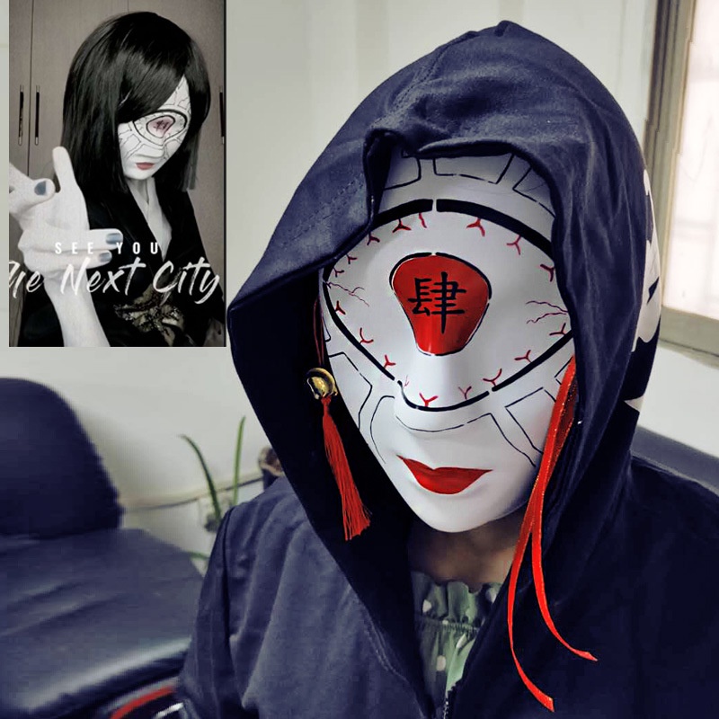 Anime Demon Killer Mask คอสเพลย์ nakime pvc หน้ากากพลาสติก Halloween Party อุปกรณ์เสริมเครื่องแต่งกา