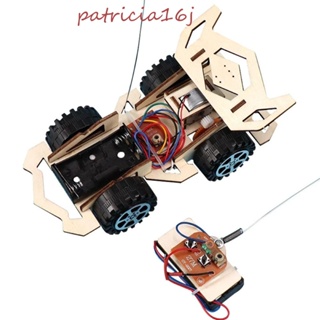 Apatricia16j รถแข่งบังคับวิทยุ 4-CH ไม้ พร้อมรีโมตคอนโทรล DIY ของเล่นสําหรับเด็ก