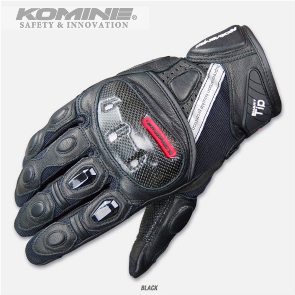 Komine GK-160 ถุงมือคาร์บอนไฟเบอร์ ถุงมือขี่มอเตอร์ไซค์ ถุงมืออัศวิน ถุงมือแข่งรถ แบบสั้น Alpinestars