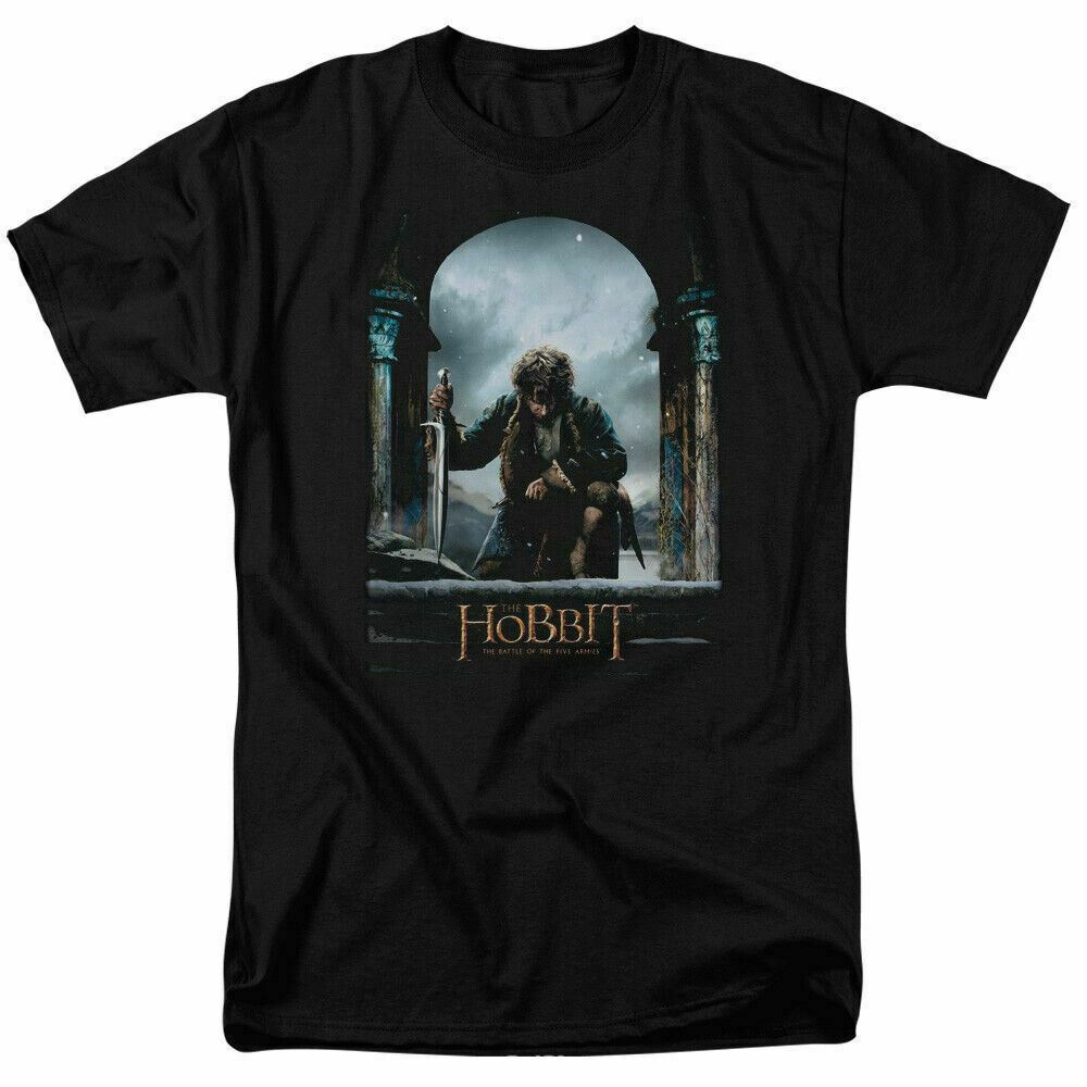 เสื้อยืดลําลอง พิมพ์ลายโปสเตอร์ The Hobbit Bilbo สีดํา สําหรับผู้ชาย 432095 S-5XL_09