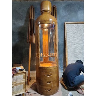 Almari Hias /Lemari Botol Lemari Pajangan Model Botol full jati jepara