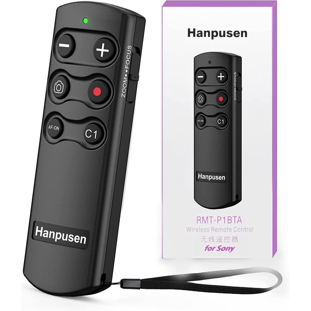 Hanpusen RMT-P1BTB รีโมทคอนโทรลไร้สายสําหรับ Sony a7RV a7IV A7M4 FX30 a1 a9II a7RIV a6100 a6600 DSC-RX100VII; เปลี่ยน Sony RMT-Ping