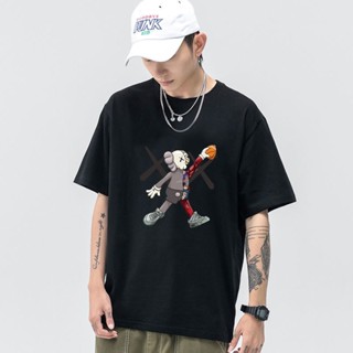 KAWSKAWS Short-Sleeved Cartoon KAWS Plush T-Shirt slam dunk ins Tide Brand Summer Men And Women Couple AJ Half Slee_09