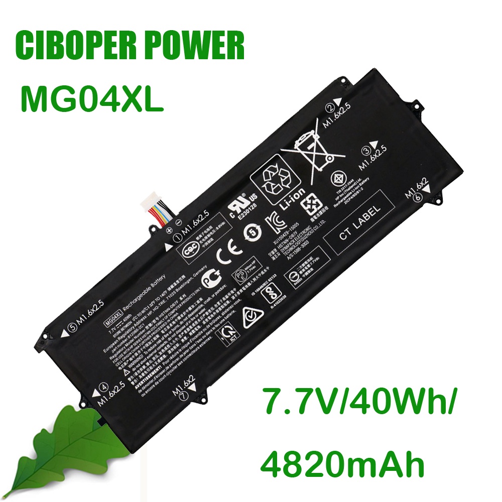 CP ของแท้แบตเตอรี่แล็ปท็อป MG04XL 7.7V/4820MAh/40Wh สำหรับ X2 1012 G1 812060-2B1 812060-2C1 812205-0