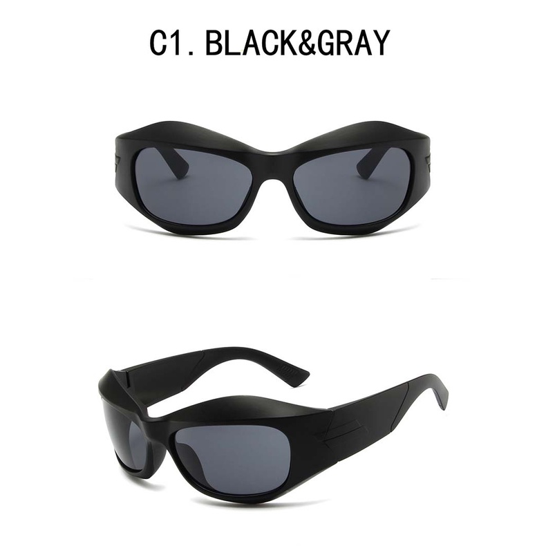 Cod Y2K แว่นตากันแดด สไตล์พังก์ พังก์ สีเงิน แฟชั่นสําหรับผู้หญิง - รูปที่ 5