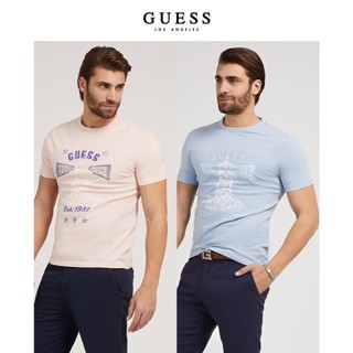 Guess เสื้อยืด พิมพ์ลายเฉพาะตัว สําหรับผู้ชาย