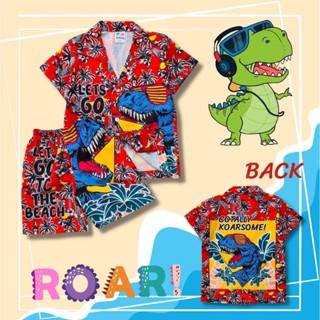 DI0752 ชุดเด็ก เซ็ตเสื้อฮาวาย+กางเกงขาสั้น ผ้าไหมอิตาลี ลายไ…