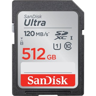 SanDisk Ultra SD Card SDXC UHS-I Memory Card 512GB 120MB/s C10 U1 Full HD (SDSDUN4-512G-GN6IN)เมมSDCARD  DSLR ประกัน10ปี