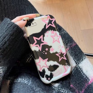 เคสโทรศัพท์มือถือ ซิลิโคนนุ่ม TPU ใส กันกระแทก ลายดาว สีดํา สําหรับ IPhone 14 13 12 11 Pro Max Mini 7 8 XS X XR 6 6S Plus SE 2020