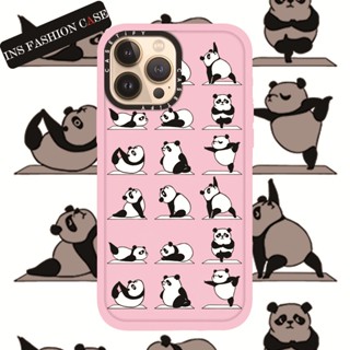 Casetify X Yoga Panda เคสโทรศัพท์มือถือนิ่ม แบบใส กันกระแทก ลายแพนด้า สีชมพู สําหรับ iPhone 14 13 12 11 Pro MAX IX XS MAX XR 6 6s 7 8 Plus