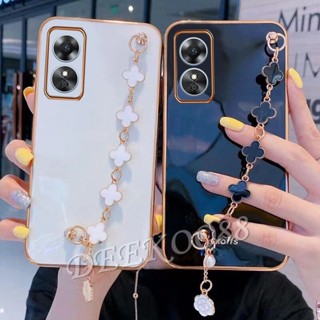 ใหม่ เคสโทรศัพท์มือถือแบบนิ่ม พร้อมสายคล้องข้อมือ สีดํา แฟชั่น สําหรับ OPPO Reno8 T Reno 8 8T 4G 5G 2023 Reno8T