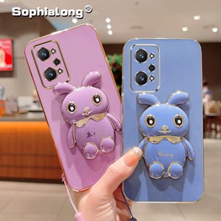 เคสโทรศัพท์มือถือ แบบนิ่ม ลายกระต่าย มีขาตั้ง สําหรับ OPPO Realme GT Neo 2 3T Q3 Q5 Pro Neo2 Neo3T GT2