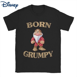 Fashion T-Shirt Disney Born Grumpy Seven Dwarfs Snow White Mens T Shirt Tee Shirt Short Sleeve Round Neck T-Shirts_01