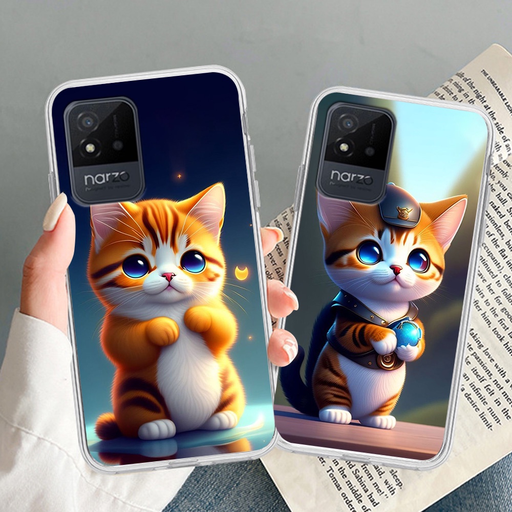 เคส Realme narzo 50i พิมพ์ลายแมวสุดน่ารัก