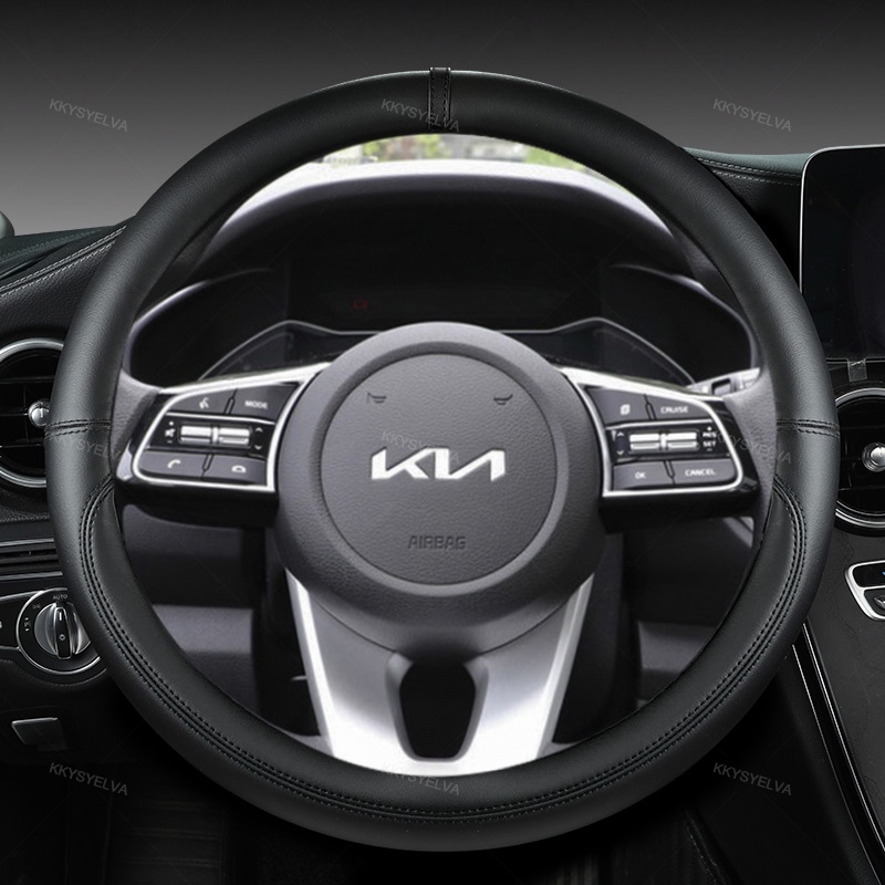 PU หนังพวงมาลัยรถสําหรับ KIA EV6 EV6 GT EV6 GT-line 2021 K5 KX5 K2 K3 GT ยี่ห้อ Rio Cerato Sportage 