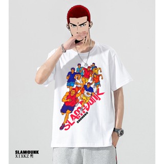 tshirt Slam Dunk t-Shirt Summer Pure Cotton Versatile Short-Sleeved Sakuragi Flower Road Kaede Rukawa Mitsui Anime_07(S-