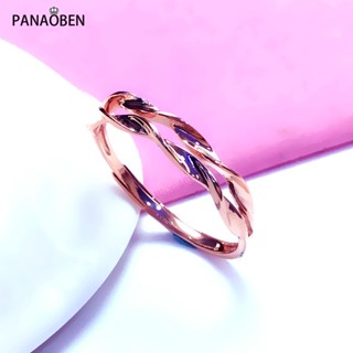 PANAOBEN ♥ เครื่องประดับ แหวนหมั้น เชือกเกลียวคู่ สีม่วง ทอง 14K สีโรสโกลด์ 585 หรูหรา สําหรับผู้หญิง คู่รัก แหวนทองครึ่งสลึง แหวนแฟชั่น คริสต์มาส แหวนทอง แหวนคู่ แหวนผู้ชาย