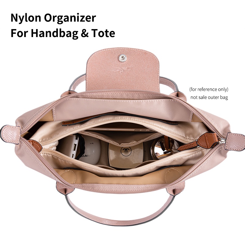 Evertoner กระเป๋าจัดระเบียบ ไนล่อน แบบพกพา สําหรับ Longchamp LE PLIAGE กระเป๋าถือ กระเป๋าเครื่องสําอาง