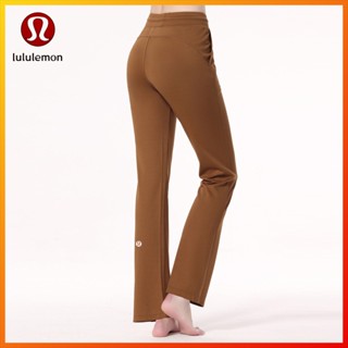 Lululemon กางเกงโยคะลําลอง ผ้าฝ้าย เอวสูง มีกระเป๋าด้านข้าง ยืดหยุ่น CK622