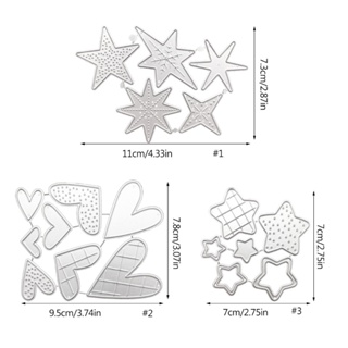 Jn แผ่นแม่แบบโลหะ ตัดลายนูน รูปดาว ดอกไม้ สําหรับตกแต่งสมุดภาพ การ์ด DIY