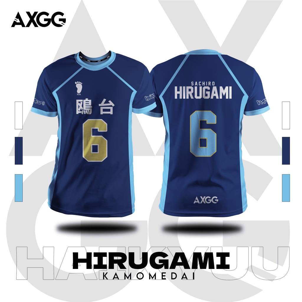 Haikyuu Kamomedai Hirugami อะนิเมะเสื้อยืด Unisex Tops Casual Sport เสื้อยืดผู้ชาย