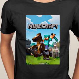 เกม Minecraft เสื้อยืดคอกลมแขนสั้นผู้ชาย | เสื้อยืด ชุดลำลอง | แฟชั่นลำลองและเรียบง่าย