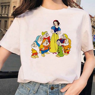 Snow White and The Seven Dwarfs Cute Cartoon Tops Summer Fashion Women Short Sleeves Tshirt_03