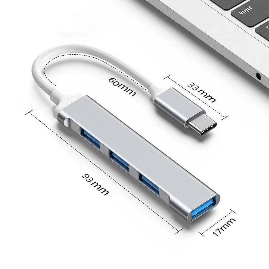 USB HUB ความเร็วสูง 4 พอร์ตฮับ USB 3.0 Type-C HUB Adapter สำหรับ PC /NOTEBOOK /LABTOP อุปกรณ์เสริมคอมพิวเตอร์