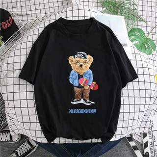 STAY COOL TEDDY BEAR T-SHIRT WOMEN MEN BAJU LENGAN PENDEK PEREMPUAN UNISEX TEES KAIN COTTON PLUS SIZE 2XL OVERSIZE _02