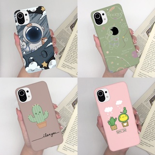 เคสโทรศัพท์มือถือ ซิลิโคนนิ่ม ลายนักบินอวกาศ กระบองเพชร สีแคนดี้ สําหรับ Xiaomi Mi 11 11Lite 11Pro Mi 11 Lite Pro