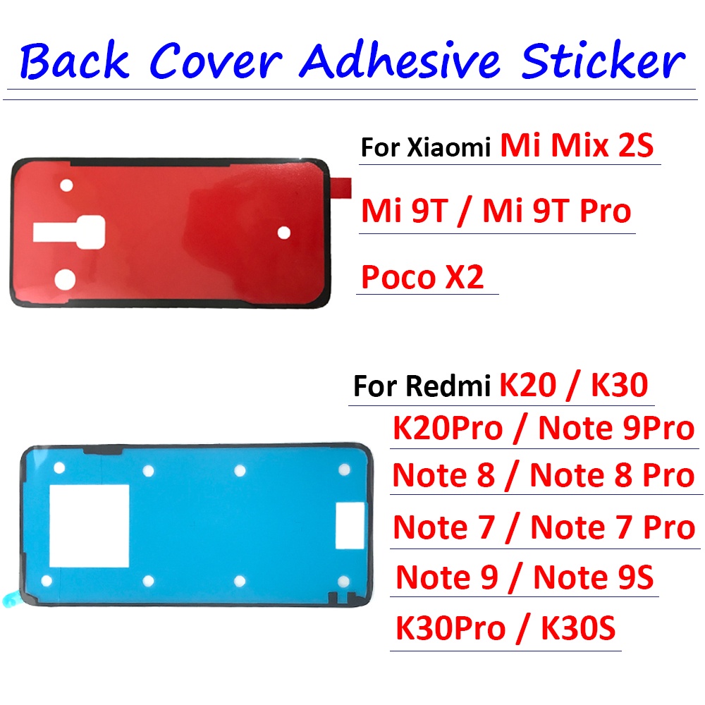เทปกาวสติกเกอร์ติดแบตเตอรี่ แบบเปลี่ยน สําหรับ Xiaomi Mi 9 9T Mix 2S Redmi Note 7 8 K20 Pro K30 Pro Poco X2 9S 9 Pro 2 ชิ้น