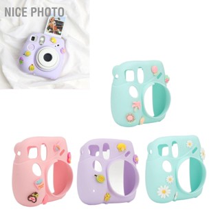 เคสซิลิโคนนิ่ม น้ําหนักเบา พร้อมสายคล้องไหล่ สําหรับกล้อง Instax Mini 7 Plus