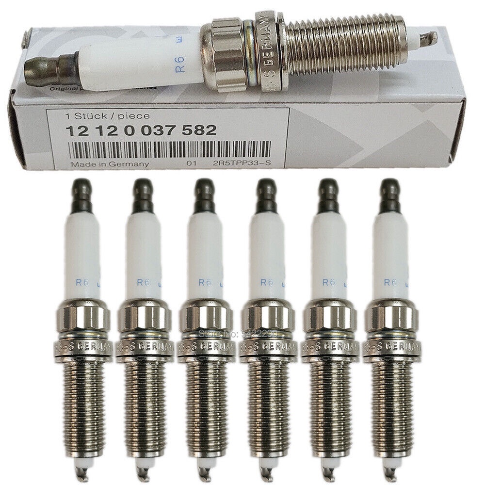 หัวเทียน 6X สําหรับ BMW 235i 335i 435i 535i X3 X5 X6 E92 12120037582 ZR5TPP33S OEM