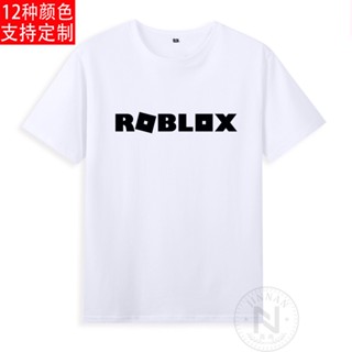 เสื้อยืดแขนสั้น ผ้าฝ้ายแท้ พิมพ์ลายเกมกล่องทราย roblox roblox 3 มิติ สําหรับผู้ใหญ่ และเด็ก_02