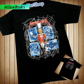 เสื้อยืดพิมพ์ลายถนน เสื้อวง METALLICA ไม่มีตะเข็บข้างลำตัว