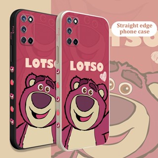 เคสโทรศัพท์มือถือแบบนิ่ม ลายหมีสตรอเบอร์รี่ หน้ายิ้ม สีชมพู สําหรับ Samsung J6 J4 Plus J6 J7 Prime A20S A03S A71 A11 A10 A32 A52 A52S A53 M32 #K076
