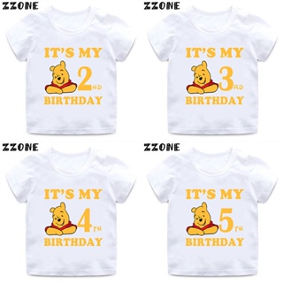 Winnie the Pooh Print Kids Clothes Its My 2 3 4 5 6 7 8 9 Years Birthday Boys Girls Tshirt Bear Baby Children T-Sh_07