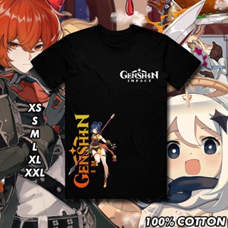 ใหม่ เสื้อเชิ้ตแฟชั่น ผ้าฝ้าย 100% พิมพ์ลาย Genshin Impact Xiangling Games PC Mobile Nintendo Switch PS4 สําหรับเล่_12