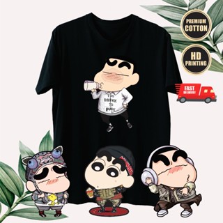 Crayon Shin Chan Black T-shirt Premium Cotton Round Neck Top BAJU LELAKI_12