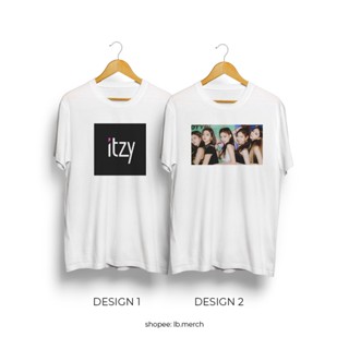 เสื้อยืดสีขาวผู้หญิง เสื้อคู่ | ITZY KPOP เสื้อยืดคอกลมสีขาว | |ฝ้าย การออกแบบที่เรียบง่าย 68G Tee_07