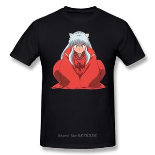 oversize T-shirt เสื้อยืดแขนสั้น ผ้าฝ้าย พิมพ์ลาย InuYasha สไตล์ฮาราจูกุ สําหรับผู้ชาย S-5XL