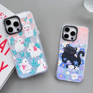 【แมวดํา หญ้า】casetify เลเซอร์อะคริลิค เคส สําหรับ i iPhone 14 Pro Max 13 12 Pro Max XR X XS Max 13 11 Promax 14plus 14Pro กันตก ฟิล์มแฟลช ดาว สไตล์เดียวกัน คุณภาพสูง สีสันสดใส